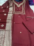 1FANCY COTTON SILK CODING WORK TOP BOTTOM WITH DUPATTA FESTIVE WEAR WHOLESALE PRICE ETHNIC GARMENT (12)