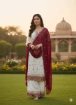 1FANCY GEORGETTE EMBROIDERY SEQUENCE WORK TOP PALAZZO WITH DUPATTA FESTIVE WEAR WHOLESALE PRICE ETHNIC GARMENT (31)