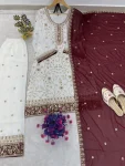 1FANCY GEORGETTE EMBROIDERY SEQUENCE WORK TOP PALAZZO WITH DUPATTA FESTIVE WEAR WHOLESALE PRICE ETHNIC GARMENT (31)