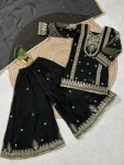 1FANCY GMY SILK EMBROIDERY SEQUENCE WORK KIDS TOP PALAZZO WITH DUPATTA FESTIVE WEAR WHOLESALE PRICE ETHNIC GARMENT (20)