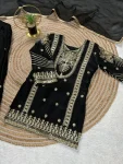 1FANCY GMY SILK EMBROIDERY SEQUENCE WORK KIDS TOP PALAZZO WITH DUPATTA FESTIVE WEAR WHOLESALE PRICE ETHNIC GARMENT (20)