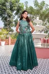 1FANCY GOLD CRUSH EMBROIDERY SEQUENCE WITH THREAD WORK SHRUG WITH LEHENGA CHOLI PARTY WEAR WHOLESALE PRICE ETHNIC GARMENT (15)