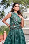 1FANCY GOLD CRUSH EMBROIDERY SEQUENCE WITH THREAD WORK SHRUG WITH LEHENGA CHOLI PARTY WEAR WHOLESALE PRICE ETHNIC GARMENT (15)