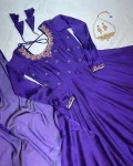 1FANCY RANGOLI SILK HANDWORK GOWN WITH DUPATTA FESTIVE WEAR WHOLESALE PRICE ETHNIC GARMENT (16)