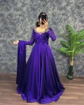 FANCY RANGOLI SILK HANDWORK GOWN WITH DUPATTA PURPLE