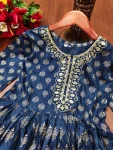 1FANCY RAYON GOLDEN FOIL AND NECK WORK EMBROIDERY WORK GOWN FESTIVE WEAR WHOLESALE PRICE ETHNIC GARMENT (13)