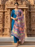 1FANCY SLUB COTTON EMBROIDERY WORK TOP BOTTOM WITH DUPATTA FESTIVE WEAR WHOLESALE PRICE ETHNIC GARMENT (12)