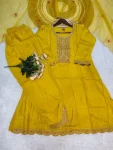 1FANCY VICHITRA SILK EMBROIDERY WORK TOP DHOTI PENT WITH DUPATTA FESTIVE WEAR WHOLESALE PRICE ETHNIC GARMENT (15)