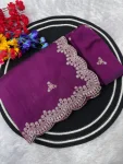 1FANCY VICHITRA SILK SEQUENCE EMBROIDERED CONTRAST PALLU WORK SAREE WITH UNSTITCHED BLOUSE WEDDING WEAR WHOLESALE PRICE ETHNIC GARMENT (1)