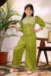 1MODERN COTTON BLEND EMBROIDERY WORK KID’S TOP PALAZZO SET FESTIVE WEAR WHOLESALE PRICE ETHNIC GARMENT (8)