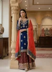 1MODERN GEORGETTE SEQUENCE WITH ZARI EMBROIDERY WORK WITH PEARL WORK TOP PALAZZO WITH DUPATTA FESTIVE WEAR WHOLESALE PRICE ETHNIC GARMENT (10)
