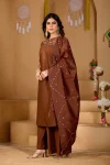 1MODERN MANGO SILK MULTI EMBROIDERY THREAD WITH HAND WORK TOP PALAZZO WITH DUPATTA FESTIVE WEAR WHOLESALE PRICE ETHNIC GARMENT (12)