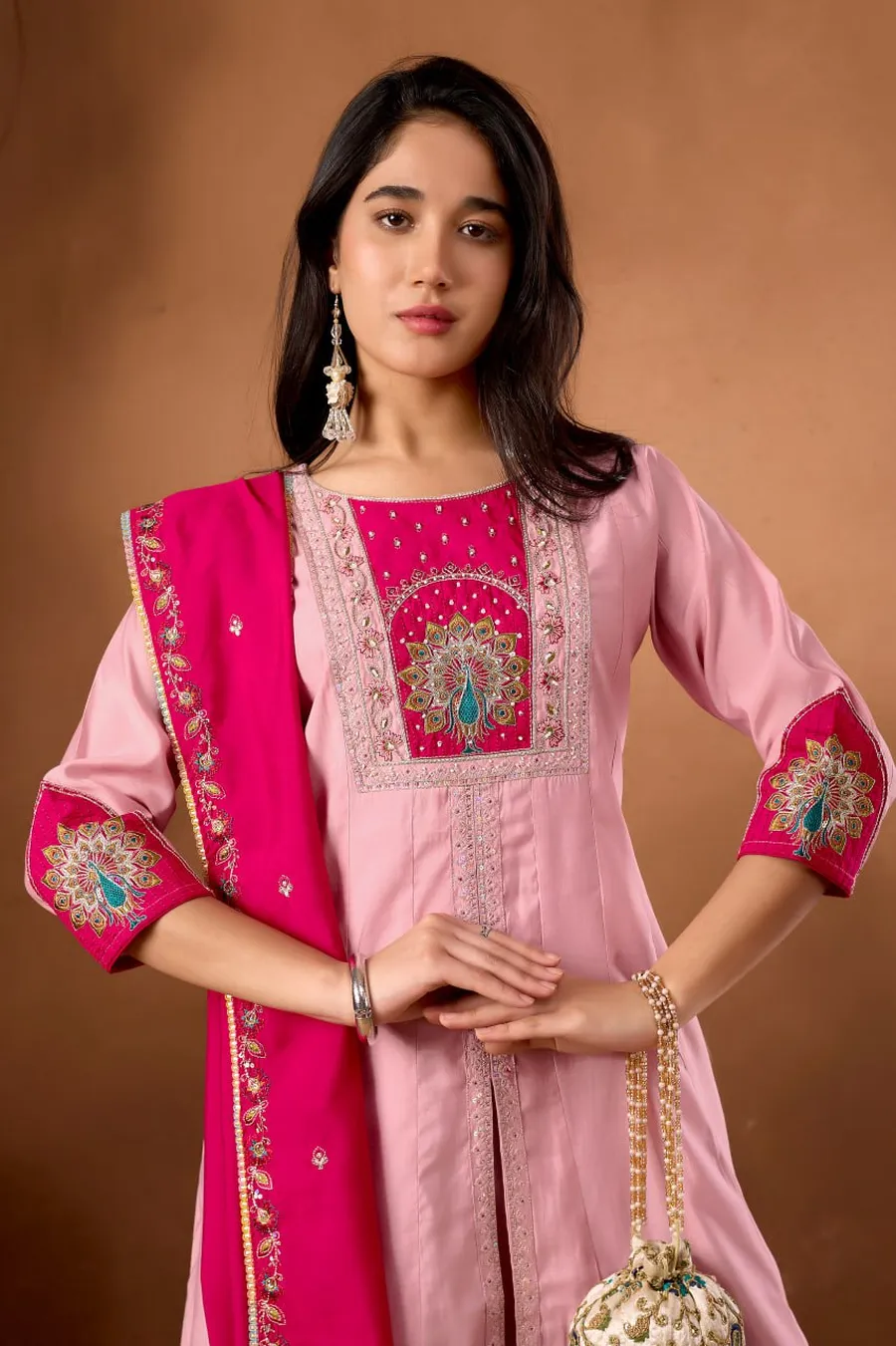 1MODERN ROMAN SILK MULTI EMBROIDERY THREAD WITH BEAUTIFUL HAND WORK TOP PALAZZO WITH DUPATTA FESTIVE WEAR WHOLESALE PRICE ETHNIC GARMENT (48)