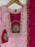 1MODERN ROMAN SILK MULTI EMBROIDERY THREAD WITH BEAUTIFUL HAND WORK TOP PALAZZO WITH DUPATTA FESTIVE WEAR WHOLESALE PRICE ETHNIC GARMENT (45)