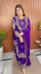 21MODERN CHINON SILK THREAD & SEQUENCE EMBROIDERY WORK TOP, BLOUSE ,BOTTOM AND WITH DUPATTA PARTY WEAR WHOLESALE PRICE ETHNIC GARMENT (2)