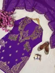 21MODERN CHINON SILK THREAD & SEQUENCE EMBROIDERY WORK TOP, BLOUSE ,BOTTOM AND WITH DUPATTA PARTY WEAR WHOLESALE PRICE ETHNIC GARMENT (2)