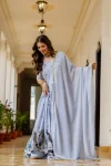 22DESIGNER CHINON EMBROIDERY WORK GOWN WITH DUPATTA WEDDING WEAR WHOLESALE PRICE ETHNIC GARMENT (24)