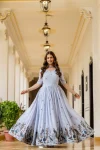 22DESIGNER CHINON EMBROIDERY WORK GOWN WITH DUPATTA WEDDING WEAR WHOLESALE PRICE ETHNIC GARMENT (24)