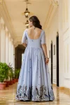 22DESIGNER CHINON EMBROIDERY WORK GOWN WITH DUPATTA WEDDING WEAR WHOLESALE PRICE ETHNIC GARMENT (24)