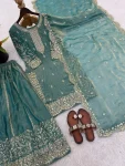 23DESIGNER FENDY SILK EMBROIDERY CODING AND SEQUENCE WORK TOP PALAZZO WITH DUPATTA FESTIVE WEAR WHOLESALE PRICE ETHNIC GARMENT (2)
