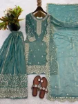 23DESIGNER FENDY SILK EMBROIDERY CODING AND SEQUENCE WORK TOP PALAZZO WITH DUPATTA FESTIVE WEAR WHOLESALE PRICE ETHNIC GARMENT (2)