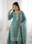 23DESIGNER FENDY SILK EMBROIDERY CODING AND SEQUENCE WORK TOP PALAZZO WITH DUPATTA FESTIVE WEAR WHOLESALE PRICE ETHNIC GARMENT (2)