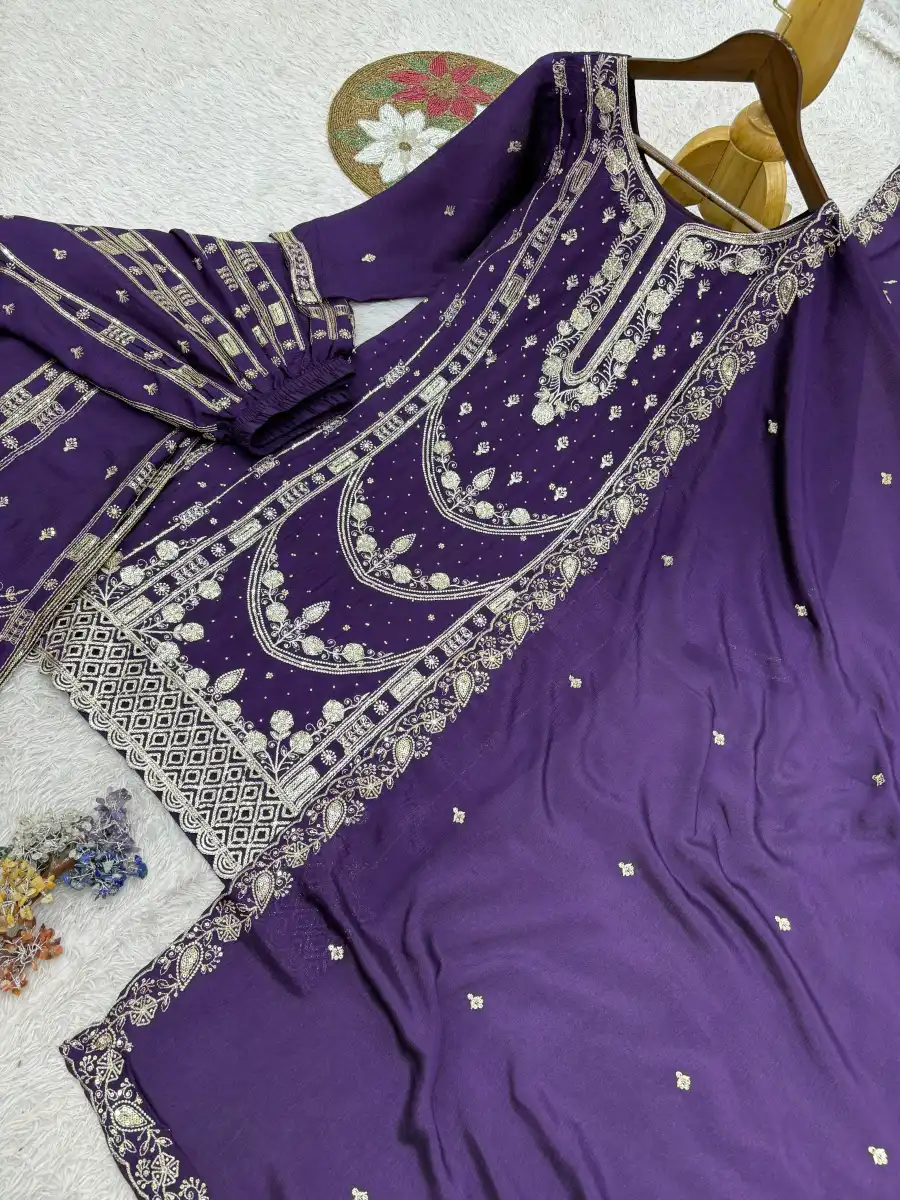 24DESIGNER GERMAN CHINON SILK EMBROIDERY SEQUENCE AND JHARKAN WORK TOP PALAZZO WITH DUPATTA FESTIVE WEAR WHOLESALE PRICE ETHNIC GARMENT (6)