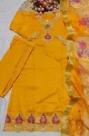 24NEW ARRIVAL CHANDERI EMBROIDERY WORK TOP BOTTOM WITH DUPATTA FESTIVE WEAR WHOLESALE PRICE ETHNIC GARMENT (10)