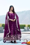 25RICH LOOK GEORGETTE SEQUENCE EMBROIDERY WORK GOWN WITH DUPATTA WEDDING WEAR WHOLESALE PRICE ETHNIC GARMENT (21)