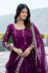 25RICH LOOK GEORGETTE SEQUENCE EMBROIDERY WORK GOWN WITH DUPATTA WEDDING WEAR WHOLESALE PRICE ETHNIC GARMENT (21)