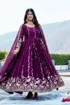 25RICH LOOK GEORGETTE SEQUENCE EMBROIDERY WORK GOWN WITH DUPATTA WEDDING WEAR WHOLESALE PRICE ETHNIC GARMENT (21)