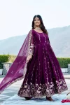 25RICH LOOK GEORGETTE SEQUENCE EMBROIDERY WORK GOWN WITH DUPATTA WEDDING WEAR WHOLESALE PRICE ETHNIC GARMENT (21)