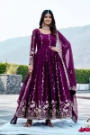 25RICH LOOK GEORGETTE SEQUENCE EMBROIDERY WORK GOWN WITH DUPATTA WEDDING WEAR WHOLESALE PRICE ETHNIC GARMENT (21)