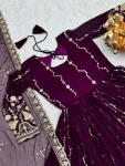 25RICH LOOK GEORGETTE SEQUENCE EMBROIDERY WORK GOWN WITH DUPATTA WEDDING WEAR WHOLESALE PRICE ETHNIC GARMENT (21)