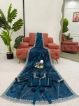 25RICH LOOK JMC SILK THREAD & SEQUENCE EMBROIDERY WITH PIPING WORK SAREE WITH UNSTITCHED BLOUSE PARTY WEAR WHOLESALE PRICE ETHNIC GARMENT (2)