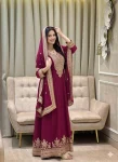 MODERN GEORGETTE EMBROIDERY SEQUENCE WORK GOWN WITH DUPATTA PINK