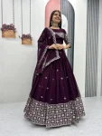 27RICH LOOK GEORGETTE EMBROIDERY SEQUENCE WORK LEHENGA CHOLI WITH DUPATTA FESTIVE WEAR WHOLESALE PRICE ETHNIC GARMENT (20)