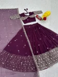 27RICH LOOK GEORGETTE EMBROIDERY SEQUENCE WORK LEHENGA CHOLI WITH DUPATTA FESTIVE WEAR WHOLESALE PRICE ETHNIC GARMENT (20)