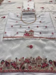 28NEW ARRIVAL FENDY CHIFFON SILK EMBROIDERY CUTWORK WORK LACE BORDER WORK SAREE WITH UNSTITCHED BLOUSE WEDDING WEAR WHOLESALE PRICE ETHNIC GARMENT (13)
