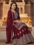 2DESIGNER CHINON SILK EMBROIDERY SEQUENCE WORK TOP LEHENGA WITH DUPATTA FESTIVE WEAR WHOLESALE PRICE ETHNIC GARMENT (7)