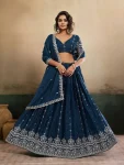 2DESIGNER GEORGETTE EMBROIDERY WORK LEHENGA CHOLI WITH DUPATTA WEDDING WEAR WHOLESALE PRICE ETHNIC GARMENT (15)