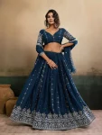 2DESIGNER GEORGETTE EMBROIDERY WORK LEHENGA CHOLI WITH DUPATTA WEDDING WEAR WHOLESALE PRICE ETHNIC GARMENT (15)