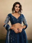 2DESIGNER GEORGETTE EMBROIDERY WORK LEHENGA CHOLI WITH DUPATTA WEDDING WEAR WHOLESALE PRICE ETHNIC GARMENT (15)