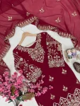 2DESIGNER GEORGETTE ZARI & 5MM SEQUENCE EMBROIDERY WORK TOP PALAZZO WITH DUPATTA WEDDING WEAR WHOLESALE PRICE ETHNIC GARMENT (3)