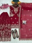 2DESIGNER GEORGETTE ZARI & 5MM SEQUENCE EMBROIDERY WORK TOP PALAZZO WITH DUPATTA WEDDING WEAR WHOLESALE PRICE ETHNIC GARMENT (3)