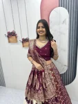 2DESIGNER JACQUARD SILK FANCY MOTI WORK LEHENGA CHOLI WITH DUPATTA WEDDING WEAR WHOLESALE PRICE ETHNIC GARMENT (12)