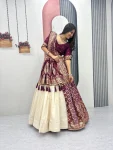 2DESIGNER JACQUARD SILK FANCY MOTI WORK LEHENGA CHOLI WITH DUPATTA WEDDING WEAR WHOLESALE PRICE ETHNIC GARMENT (12)