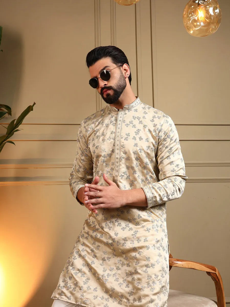 2DESIGNER ROYAL SILK EMBROIDERY SEQUENCE WORK MEN'S KURTA PAYJAMA WEDDING WEAR WHOLESALE PRICE ETHNIC GARMENT (14)