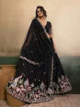 2DESIGNER STAR GEORGETTE EMBROIDERY WORK LEHENGA CHOLI WITH DUPATTA WEDDING WEAR WHOLESALE PRICE ETHNIC GARMENT (18)