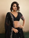 2DESIGNER STAR GEORGETTE EMBROIDERY WORK LEHENGA CHOLI WITH DUPATTA WEDDING WEAR WHOLESALE PRICE ETHNIC GARMENT (18)